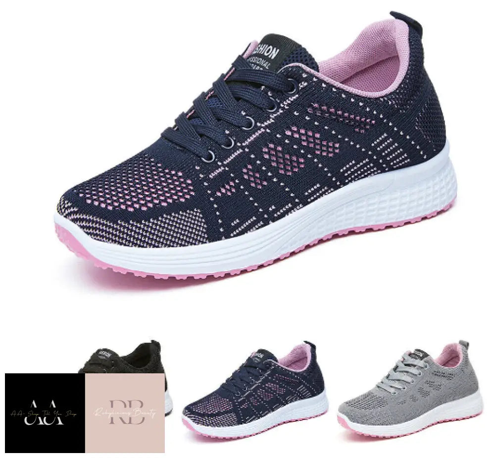 Ladies Breathable Casual Lace-Up Running Sport Trainers Workout Walking Shoes