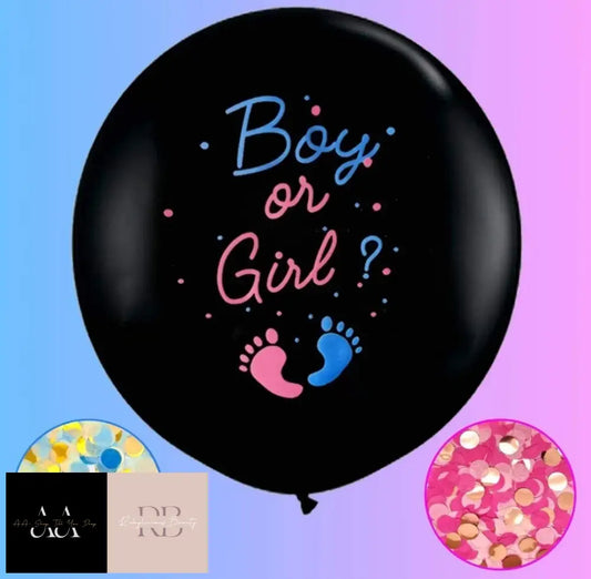 Large Gender Reveal Boy Girl Print Giant Latex Confetti Balons Baby Shower Party