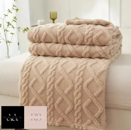 Light Camel - Contemporary Taffeta Jacquard Blanket