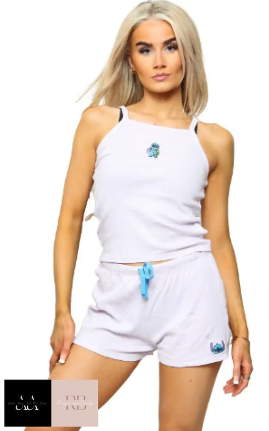 Lilo Stitch Ladies Pyjamas Set Summer Short Night Wear Loungewear Cotton Pjs