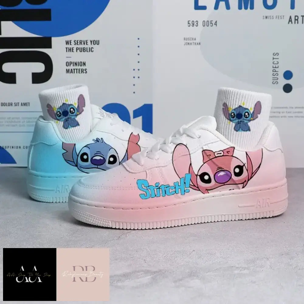 Lilo & Stitch Print Shoes - Choice Of Size (Eur) Design (Stitch Angel) 35 / A Colourful