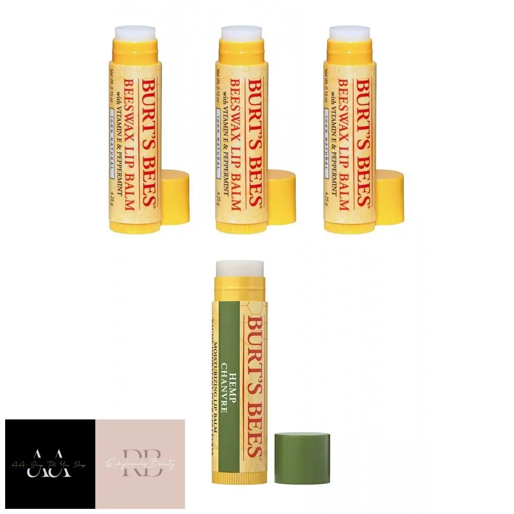 Lip Balm Trio 3 X 4.2G Beeswax Plus Extra Hemp (4 Balms Total)