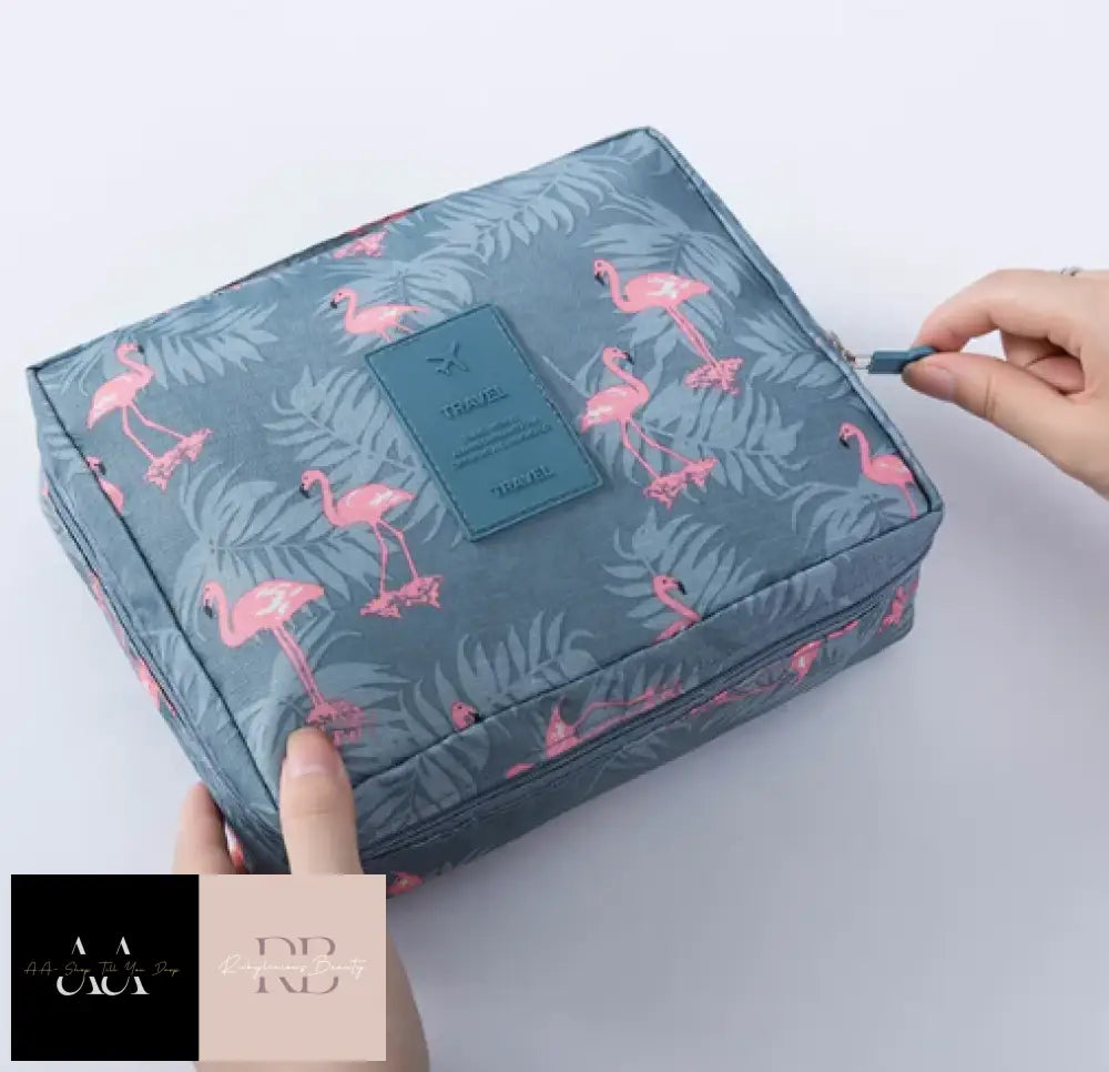 Make Up / Cosmetic Wash Bag - Pink Flamingo