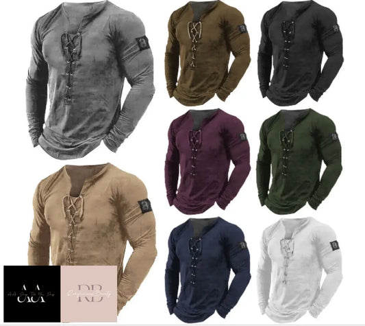 Mens Long Sleeve T-Shirt Casual