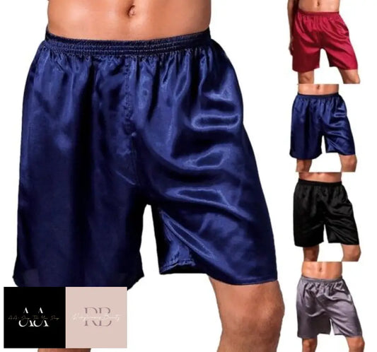 Mens Satin Silk Boxers Shorts Sleepwear Underwear Pants Pyjamas Nightwear