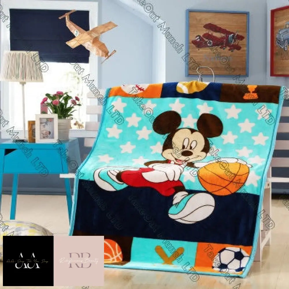 Mickey Mouse Basketball Blanket 70X100Cm