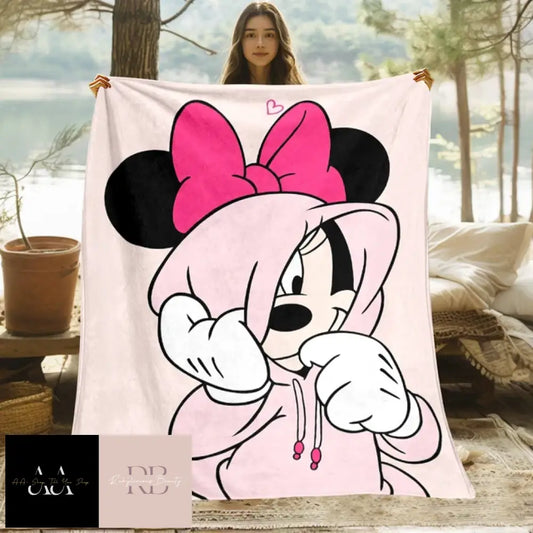 Mickey Mouse Minnie Cartoon Print Blanket