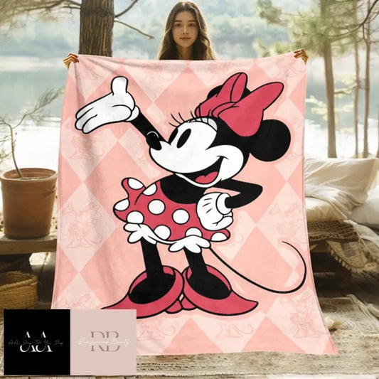 Mickey Mouse Minnie Cartoon Print Blanket