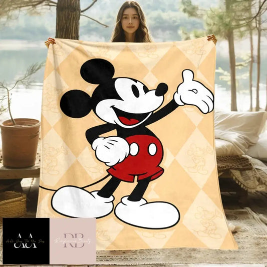 Mickey Mouse Minnie Cartoon Print Blanket