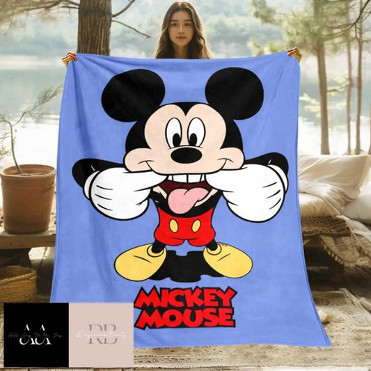 Mickey Mouse Minnie Cartoon Print Blanket