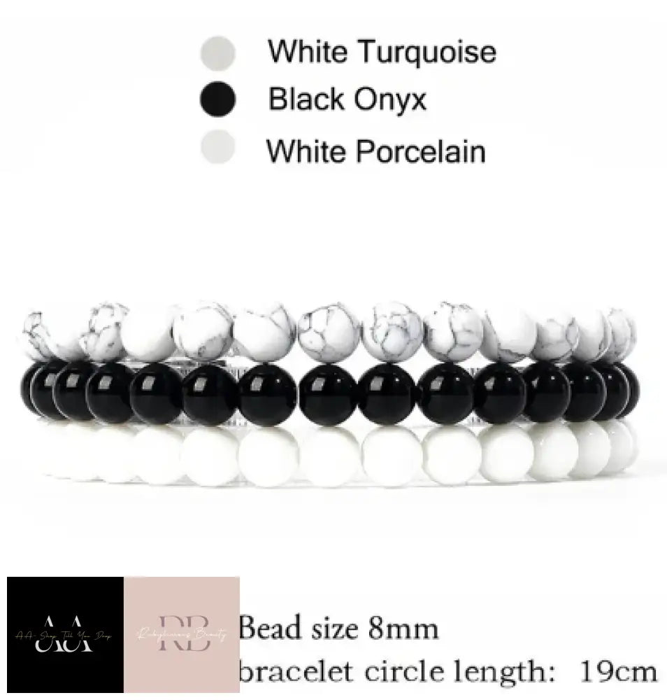 Natural Stone Bracelet Sets 3Pcs