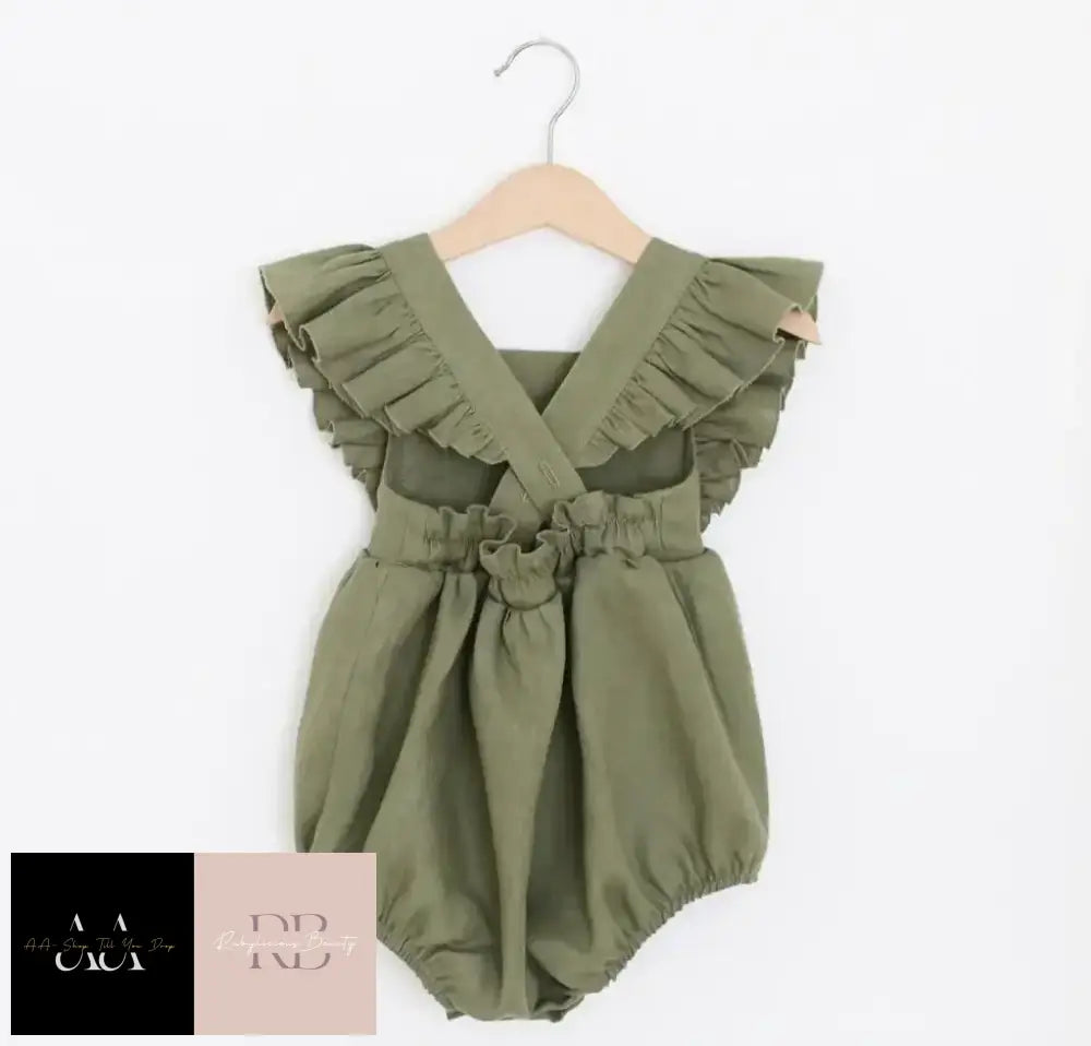 Newborn Infant Baby Girls Rompers Ruffles Sleeveless Strap Romper Playsuit Jumpsuit