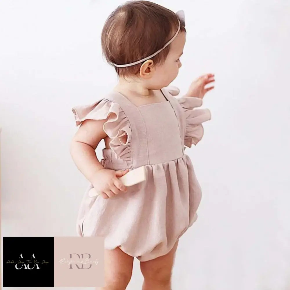 Newborn Infant Baby Girls Rompers Ruffles Sleeveless Strap Romper Playsuit Jumpsuit 3 - 6 / Bright