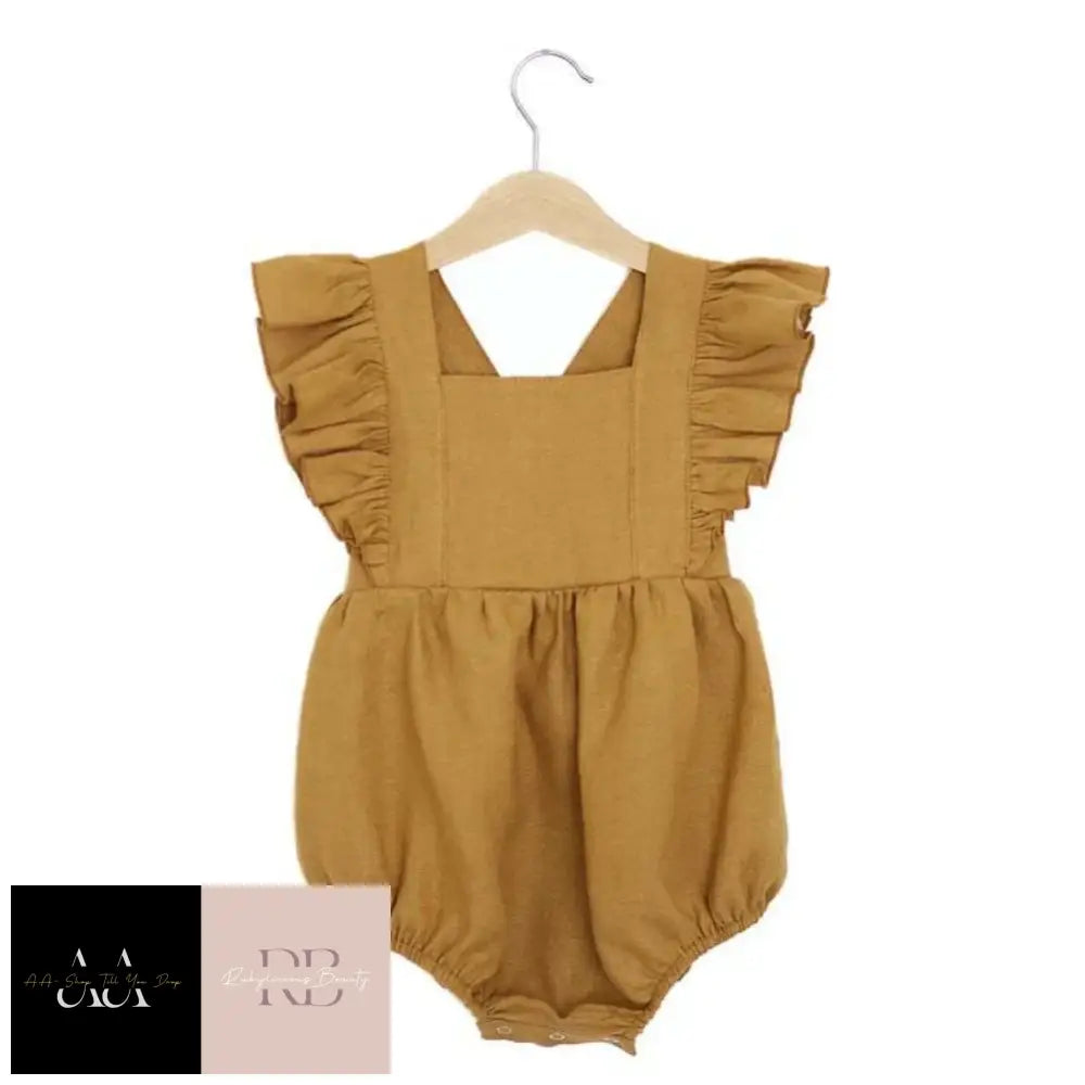 Newborn Infant Baby Girls Rompers Ruffles Sleeveless Strap Romper Playsuit Jumpsuit