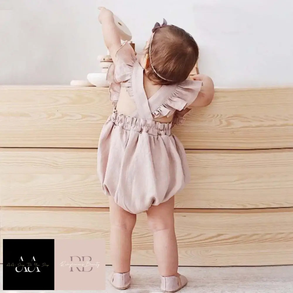 Newborn Infant Baby Girls Rompers Ruffles Sleeveless Strap Romper Playsuit Jumpsuit