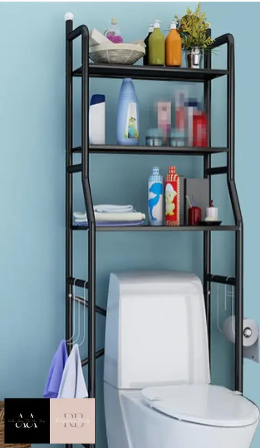 Over The Toilet 3 Tier Storage Rack: Black