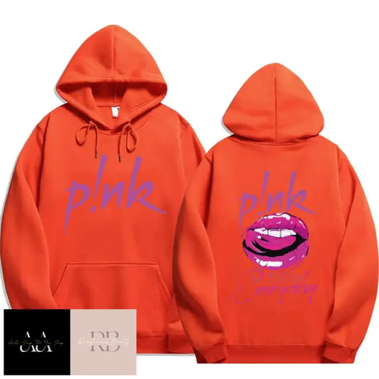 P!Nk ’Be Badass’ Print Hoodie - Orange