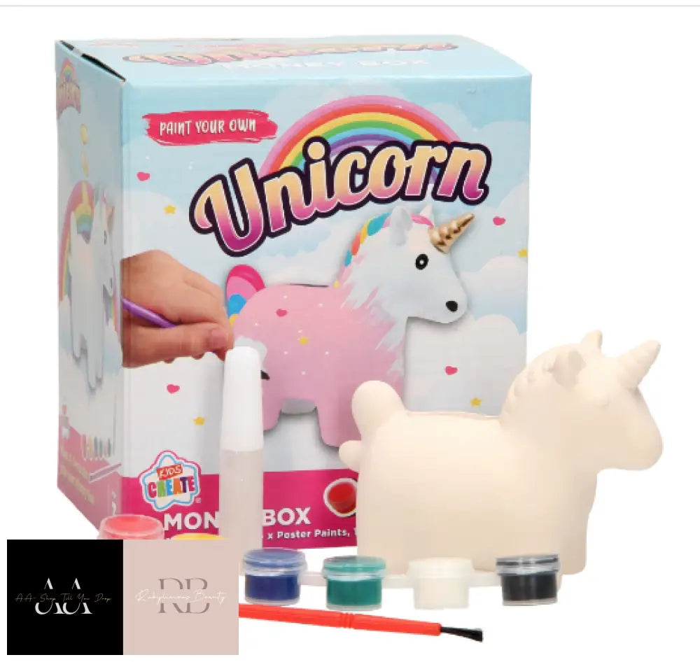 Paint Your Own Money Box Piggy Bank Kids Craft Unicorn Fairy Xmas Gift