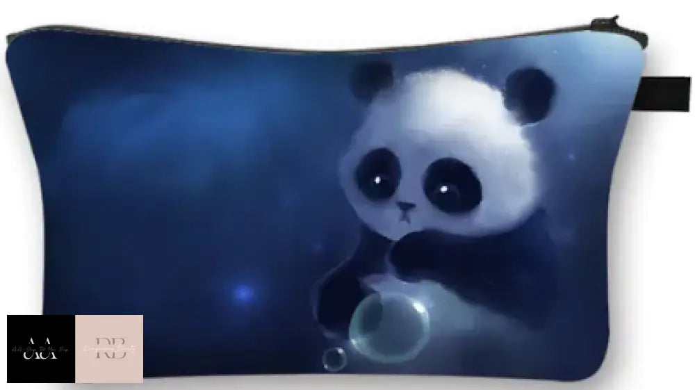 Panda Print Water Resistant Cosmetic Case