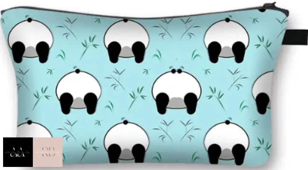 Panda Print Water Resistant Cosmetic Case