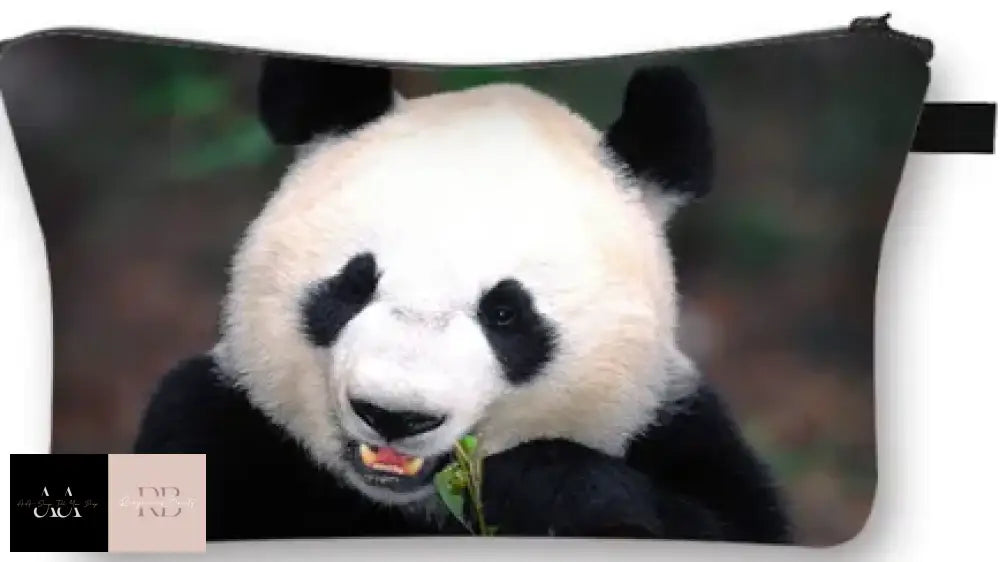 Panda Print Water Resistant Cosmetic Case