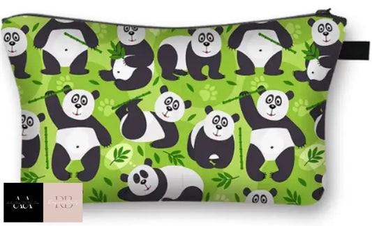 Panda Print Water Resistant Cosmetic Case