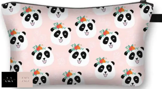 Panda Print Water Resistant Cosmetic Case