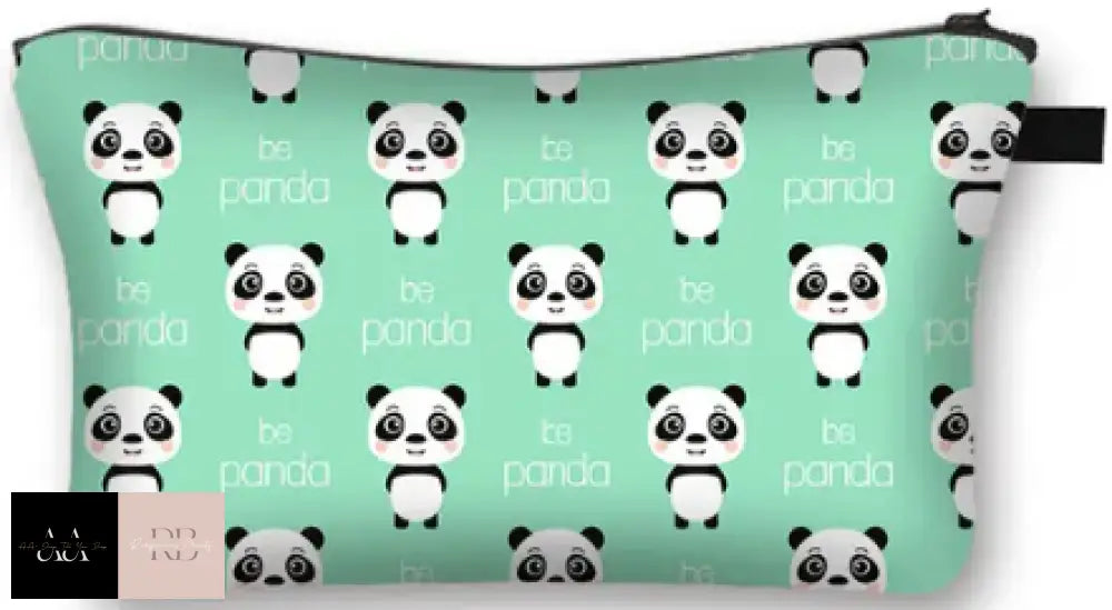 Panda Print Water Resistant Cosmetic Case