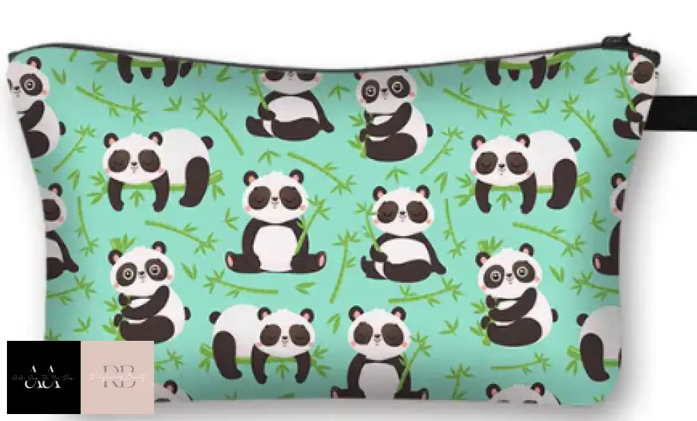 Panda Print Water Resistant Cosmetic Case