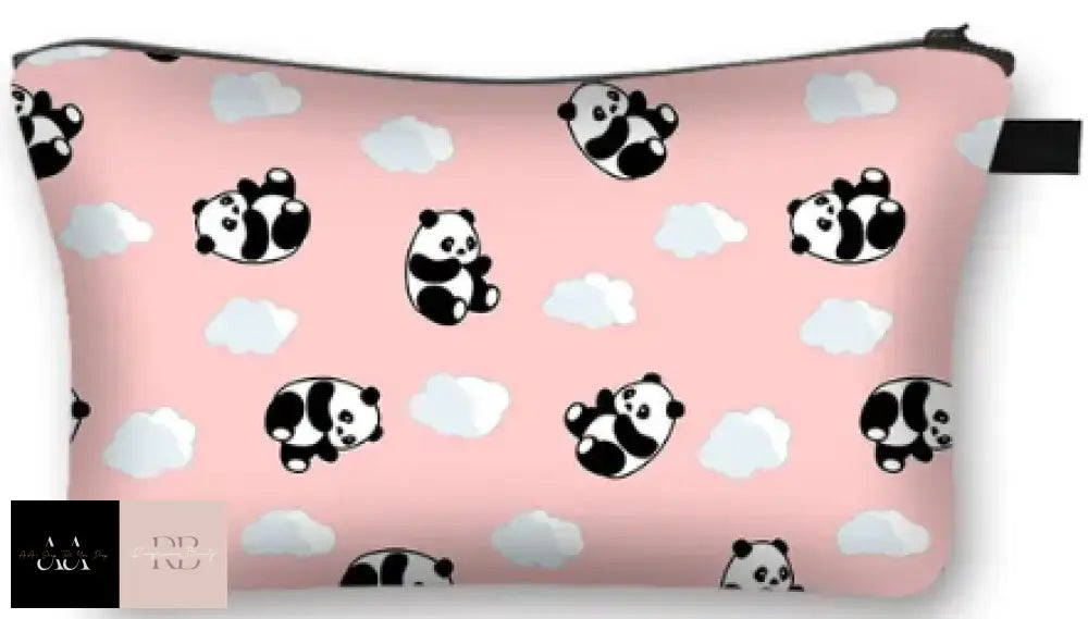 Panda Print Water Resistant Cosmetic Case