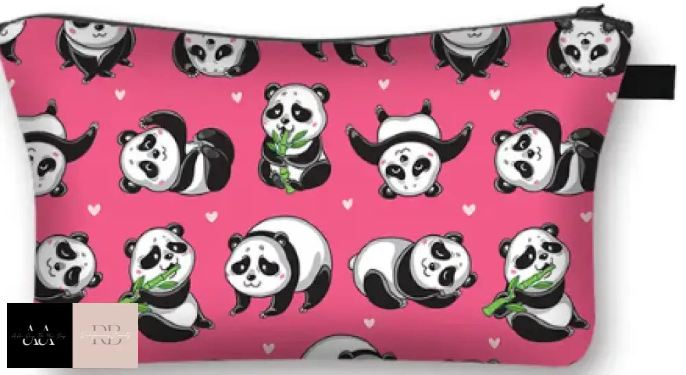 Panda Print Water Resistant Cosmetic Case