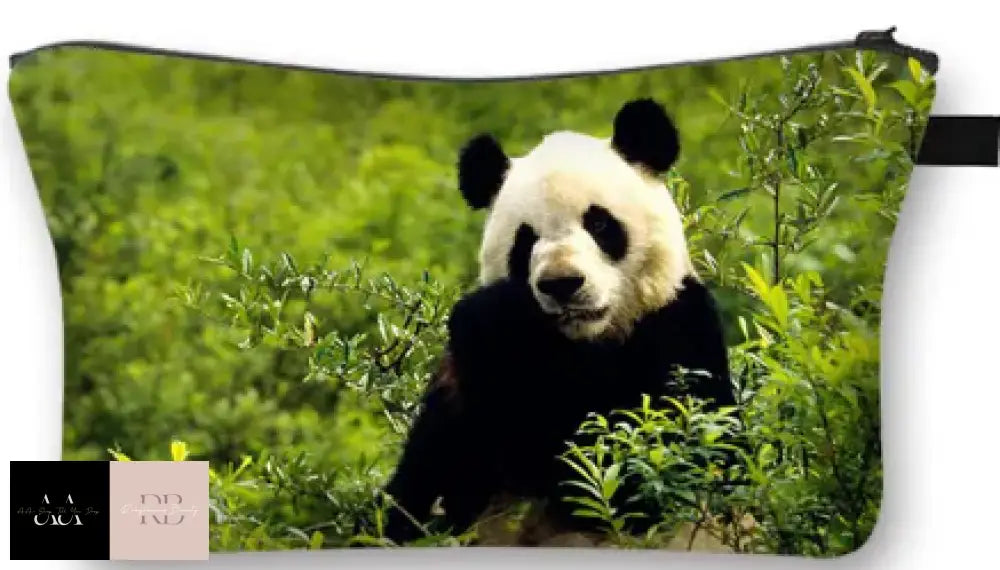 Panda Print Water Resistant Cosmetic Case