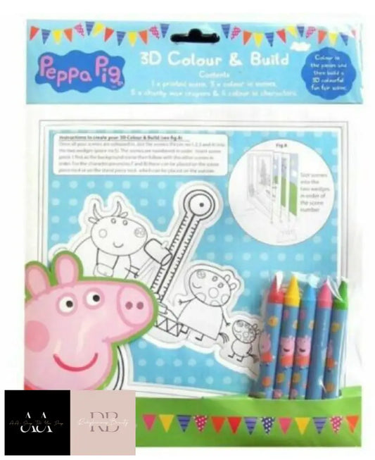 Peppa Pig 3D Colour & Build Set - Stationery Pen School Bag Back To