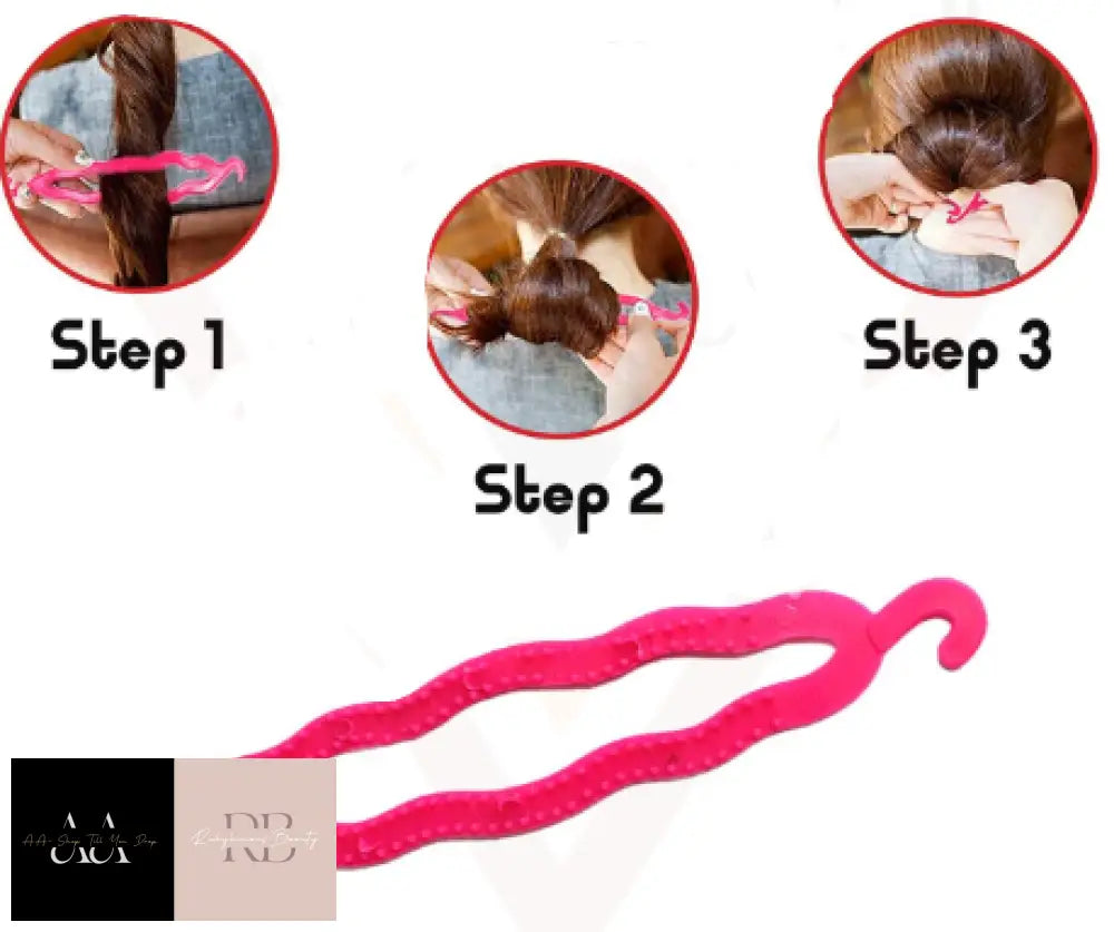 Pink Hair Bun Maker Twist Styling Clips