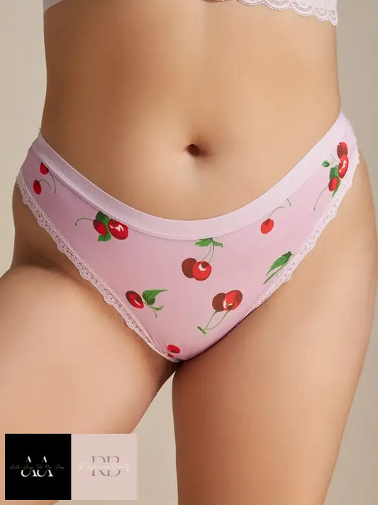 Plus Size Kawaii Underwear - Pink Cherry