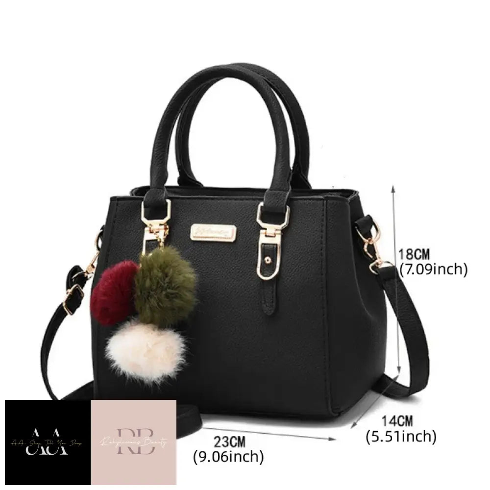 Pu Leather Ladies Handbag - Choice Of Colour Black