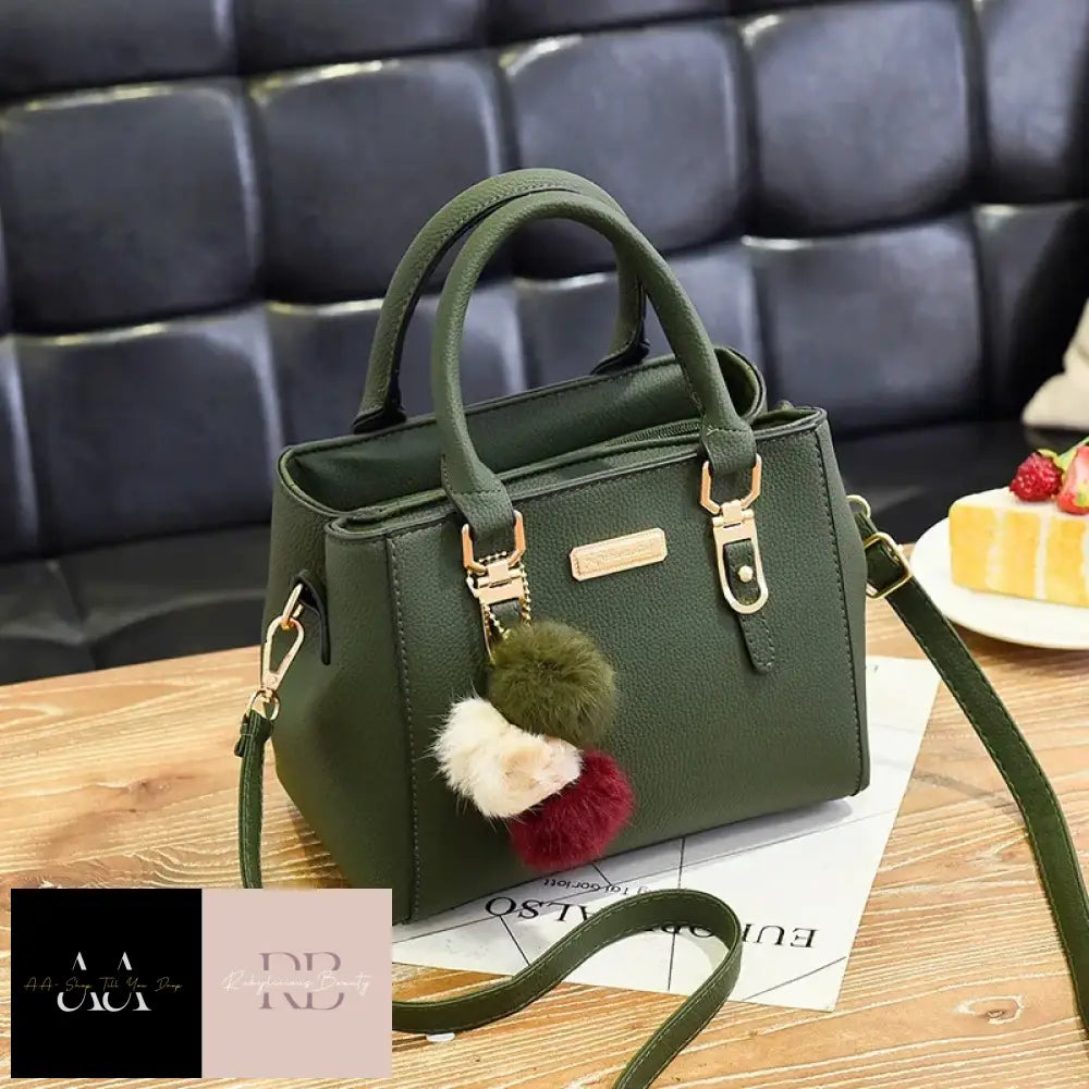 Pu Leather Ladies Handbag - Choice Of Colour Green