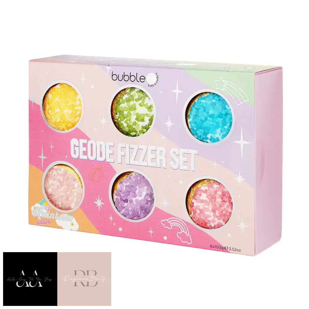 Rainbow Geode Bath Fizzer Gift Set (6 X 100G)