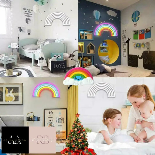 Rainbow Neon Sign Lights Wall Decor Home Decoration Light Lamp For Kids Room Uk