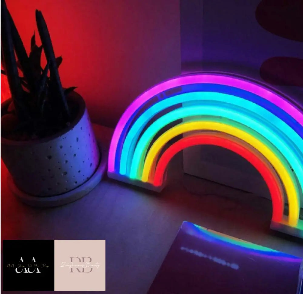 Rainbow Neon Sign Lights Wall Decor Home Decoration Light Lamp For Kids Room Uk