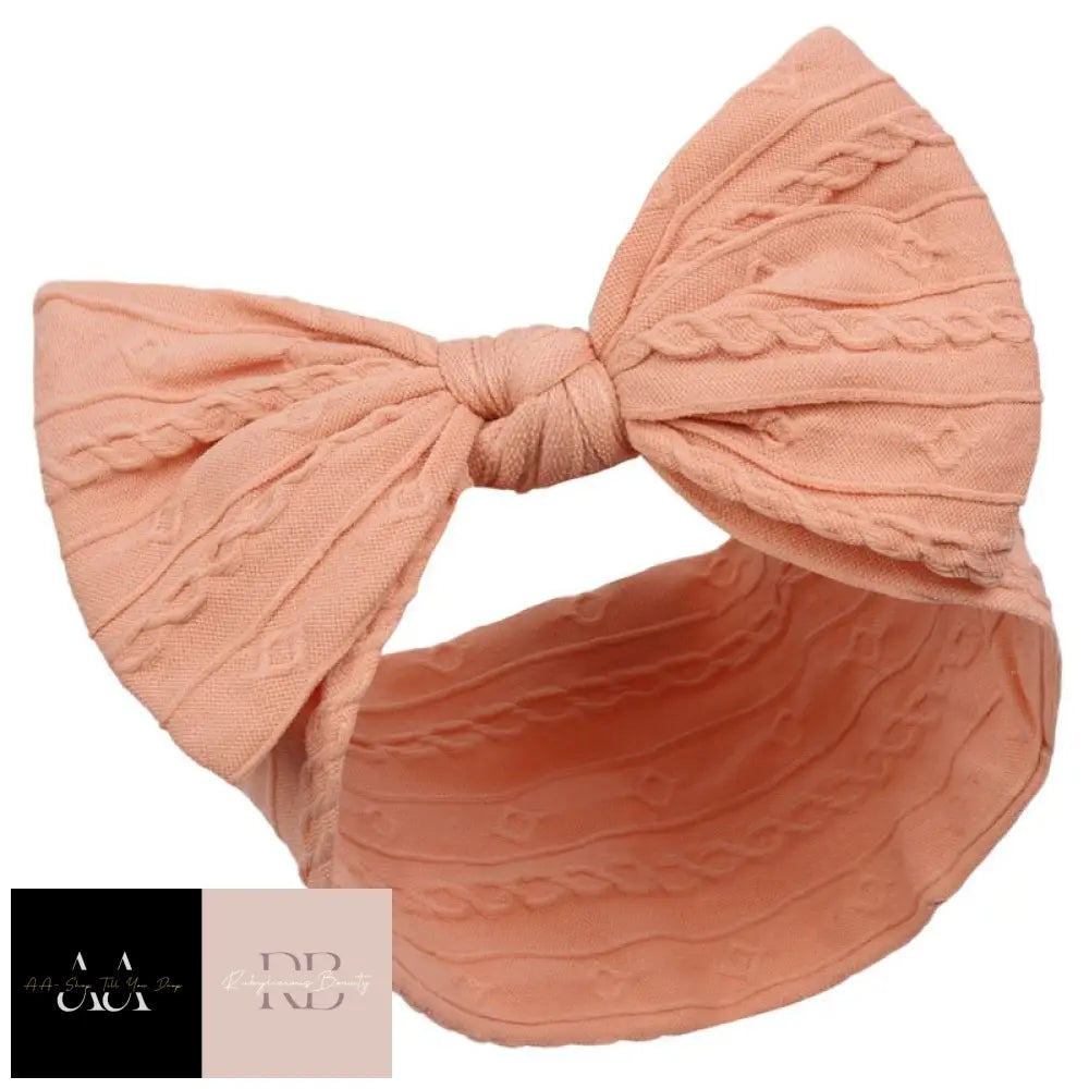 Rose Gold Cable Headband W/Bow