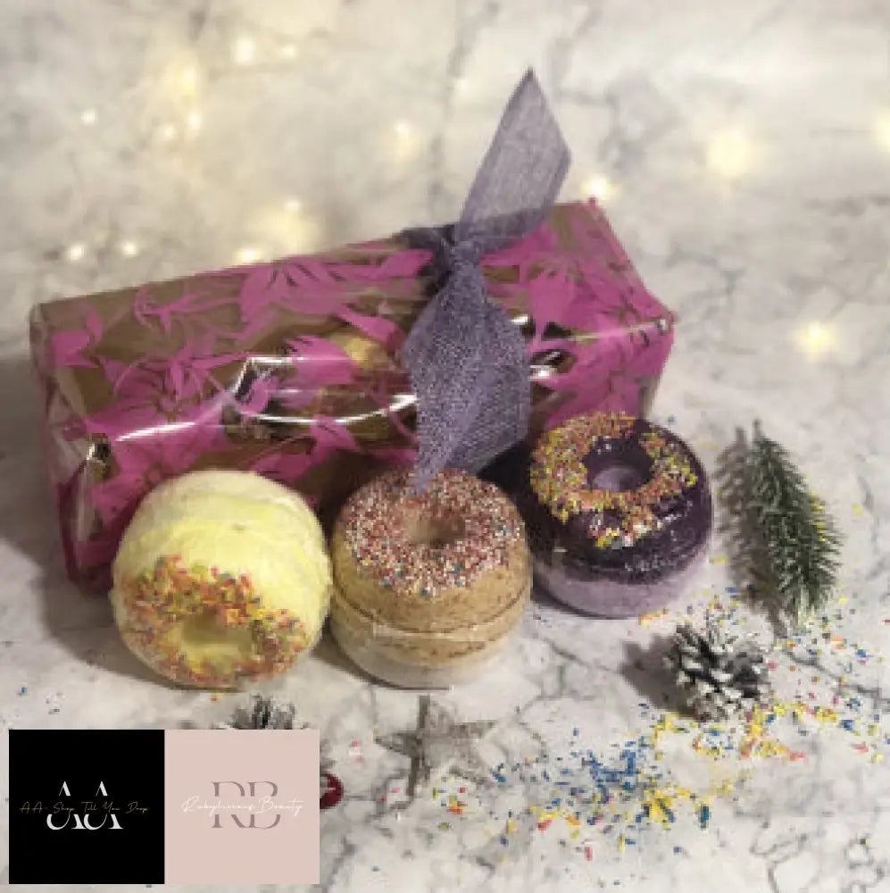 Set Of 3 - Donut Bath Bombs Gift Pack Mix 2