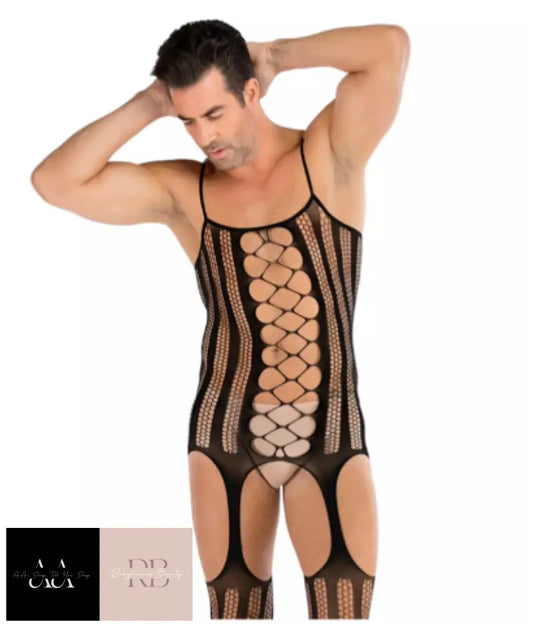 Sexy Men Body Stocking Fishnet Bodysuit