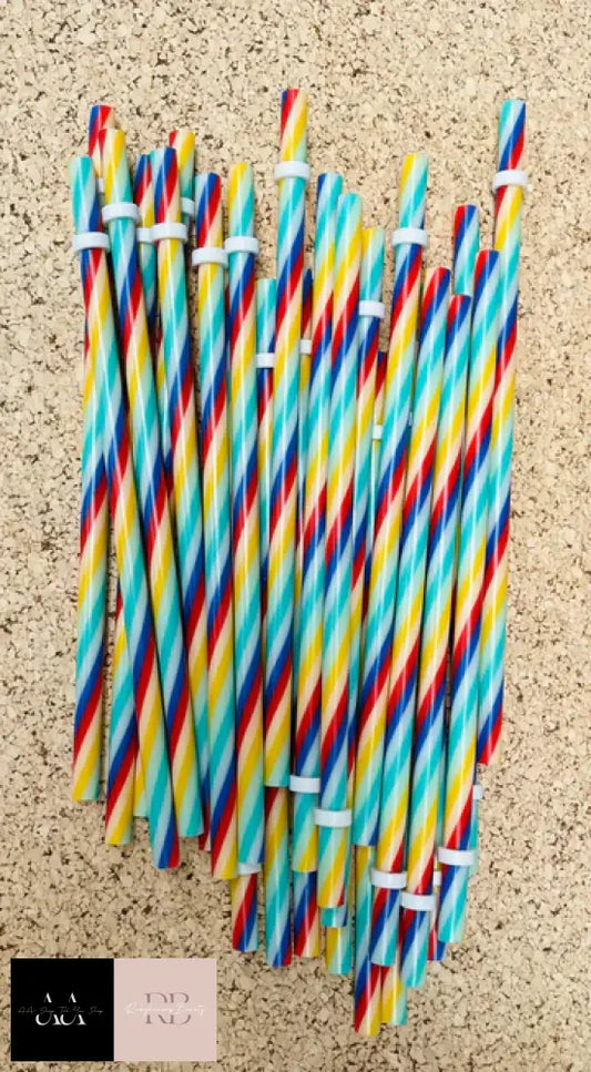 Single - Rainbow Straws For 16Oz Cups
