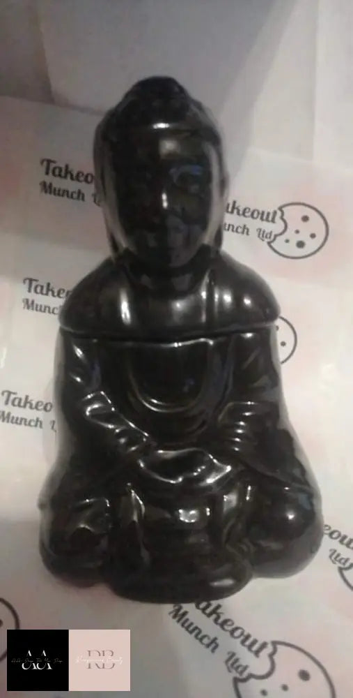 Sitting Buddha Oil/Wax Burner - Black