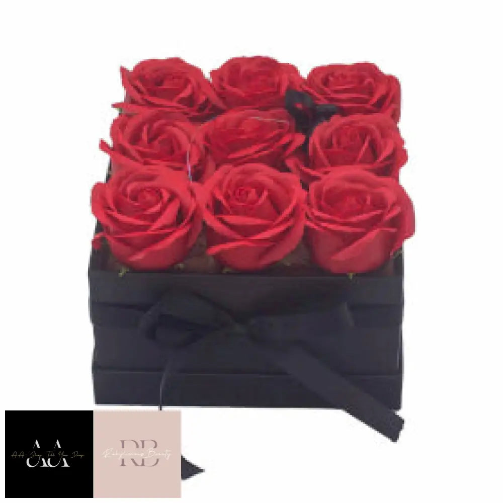 Soap Flower Gift Bouquet - 9 Red Roses Square