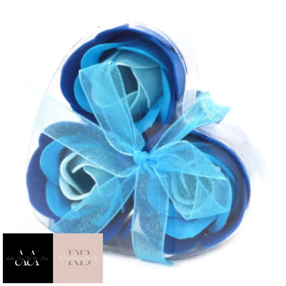 Soap Flower Rose - Pack Of 3 Choice Colour Blue Wedding Rose