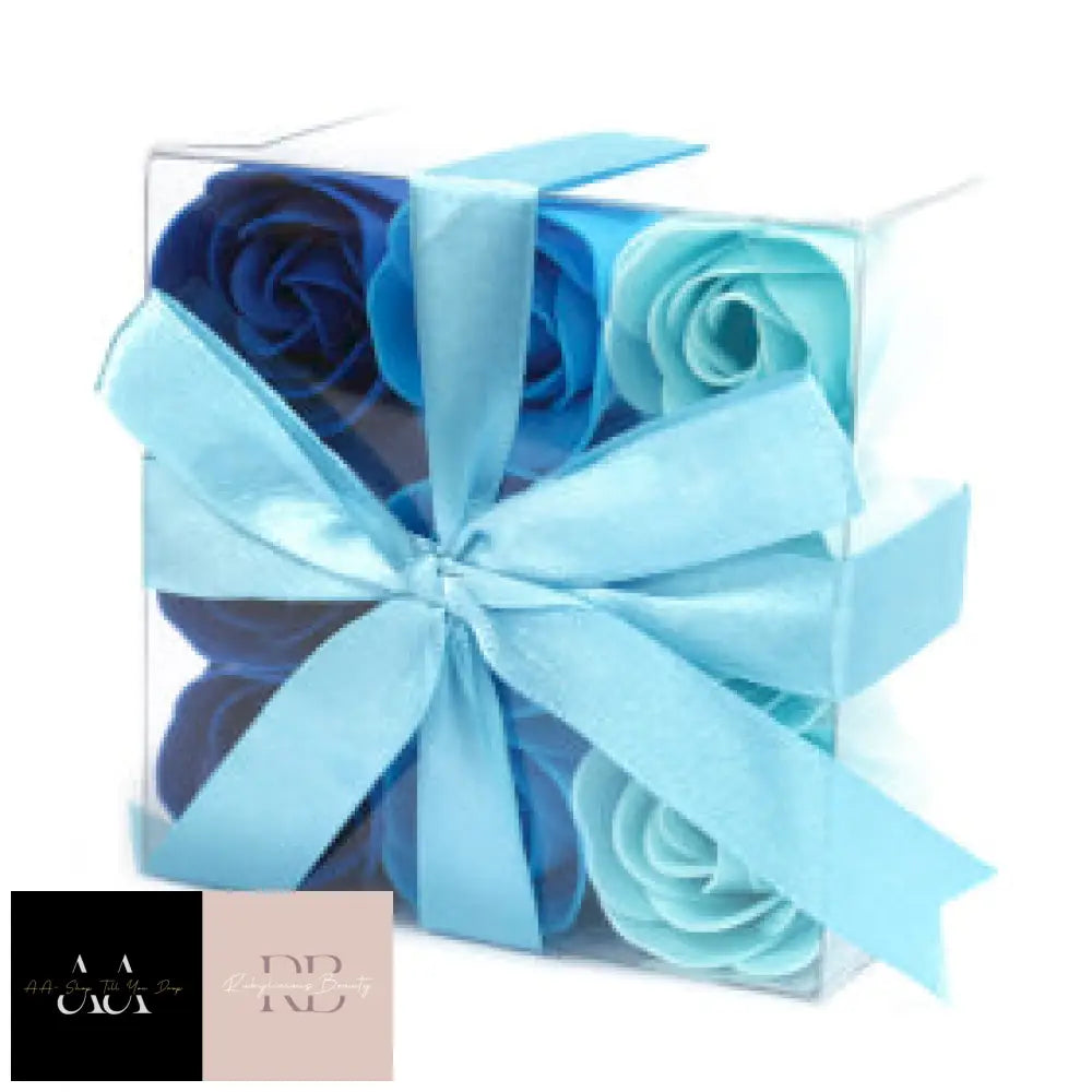 Soap Flowers - Pack Of 9 Choice Style Blue Wedding Rose