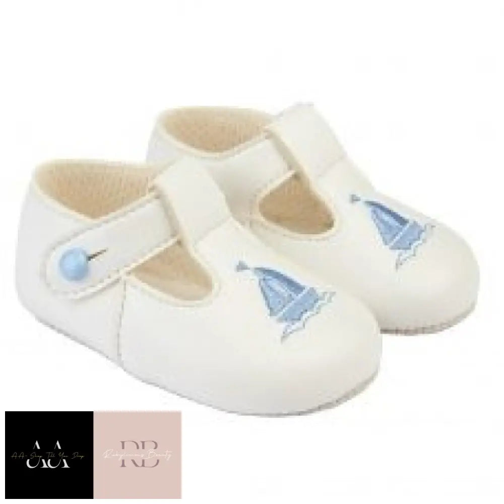 Soft Soled Shoe-White/Sky (Shoe Sizes: 0-3) 0 (16)