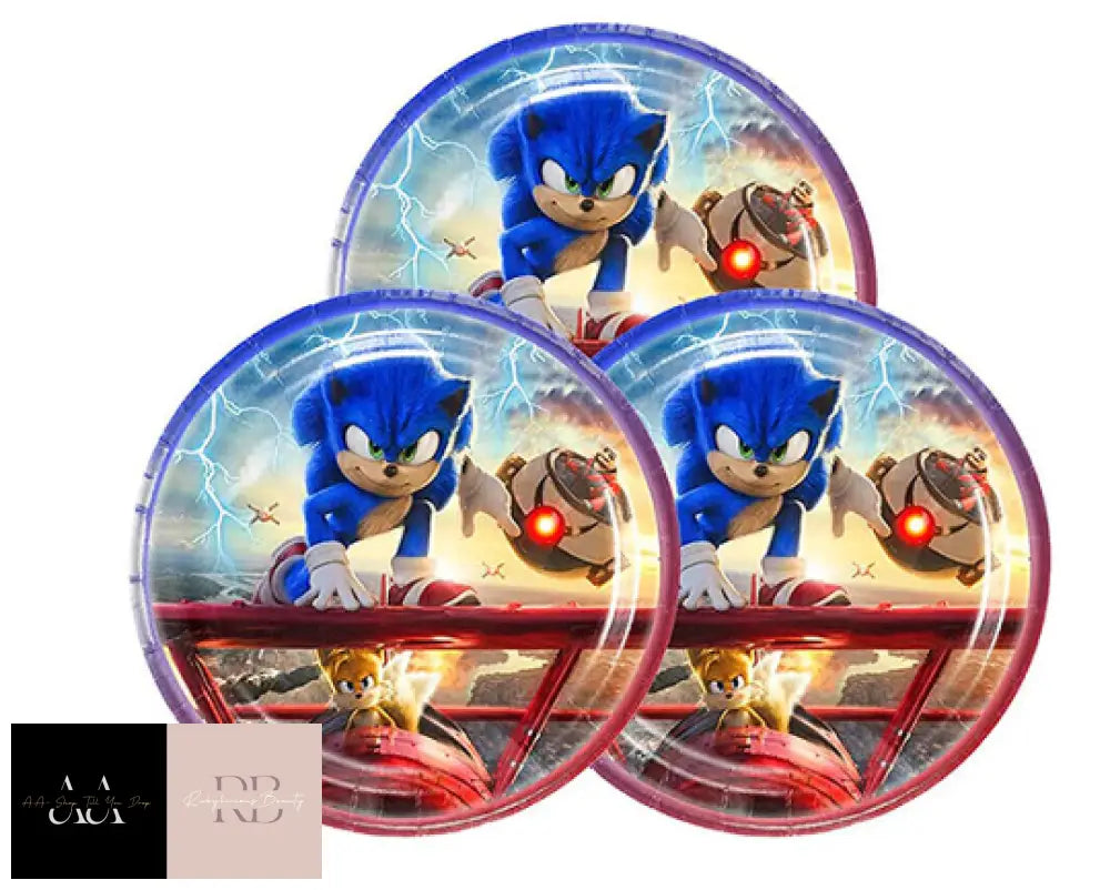 Sonic The Hedgehog Kids Birthday Party Supplies Decoration Banner Tableware Set